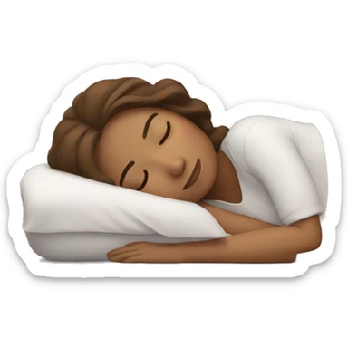 sleeping woman brown hair sticker