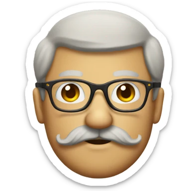 A bog with a mostache and glasses sticker