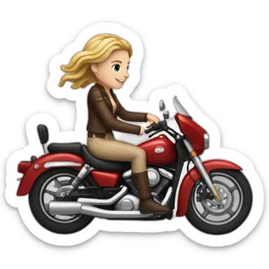 White Girl and white guy on a motorcycle sticker
