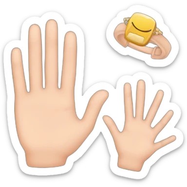 hand emoji with pj my and ring finger closed only sticker