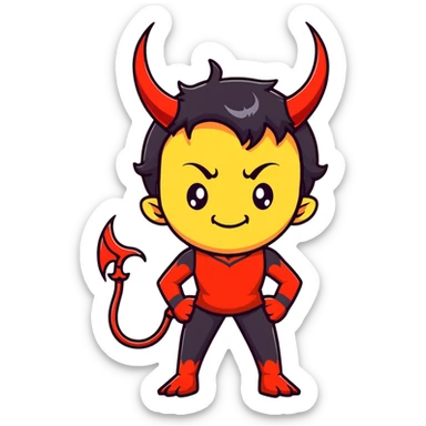 Mischievous anime devil boy sticker