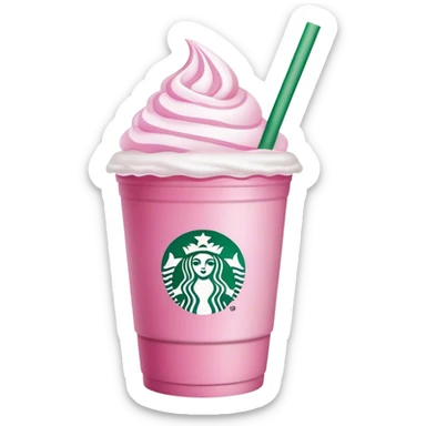starbucks cup pink drink with cold foam sticker