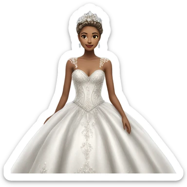 Hyper Realistic ornate ballgown Wedding dress displays with diamanté  sticker