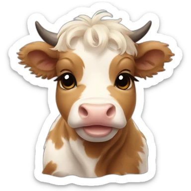 baby scottish cow sticker