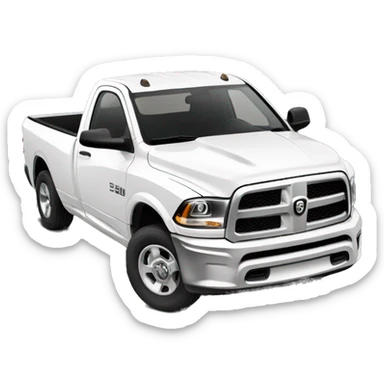 white ram truck single cab sticker