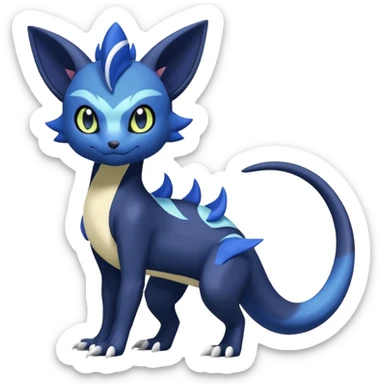 Nebulae Salandit-Meowstic-Noibat-Fakémon-hybrid-creature (full body)  sticker