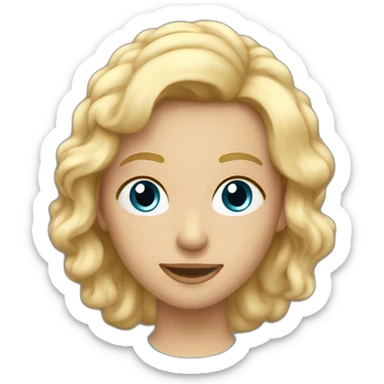 anglais pâle avec des cheveux blond et des yeux bleu sticker