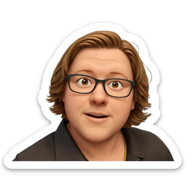 portrait of a brown haired boy sticker