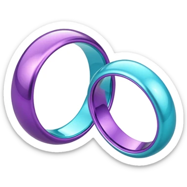 glitter purple and cian marry ring sticker