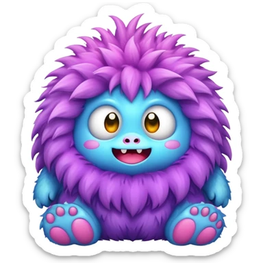 Baby fluffy monster sticker