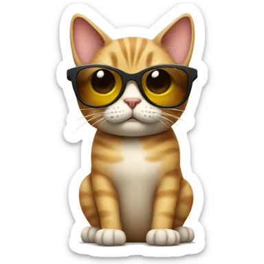 Cat with sunglasses sticker