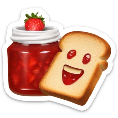 Bread strawberry jam toast sticker