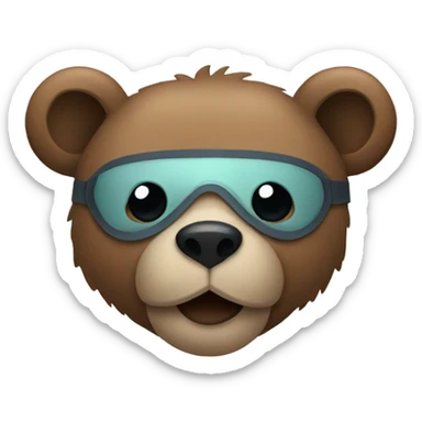 Bear with a face mask sticker