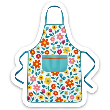 colorful kitchen apron  sticker