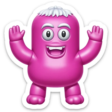 jeff koons spam yeti pink inflatable pinata sticker