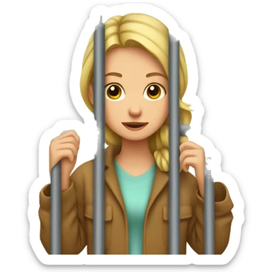 girl between bars sticker