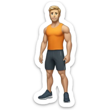 Classic workout clothes for white men sticker
