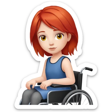 Red hair girl in wheelchair sticker