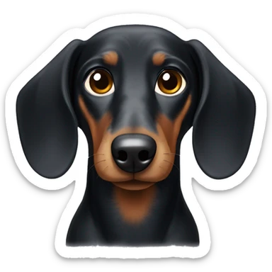 Black dachshund with graying face sticker
