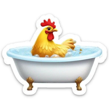 Giant chicken breast taking a bath sticker