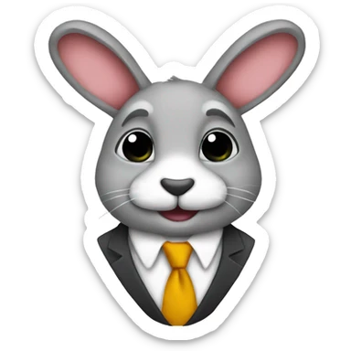 Rabit with a tie sticker