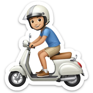 riding a scooter sticker
