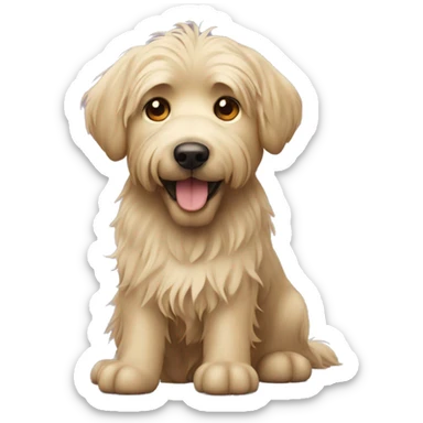 shaggy dog similar to labrador with golden sticking out hair sticker