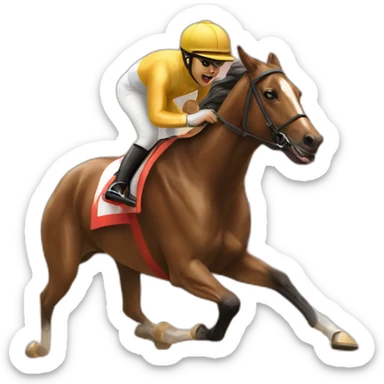 Pancake dog horse racing sticker