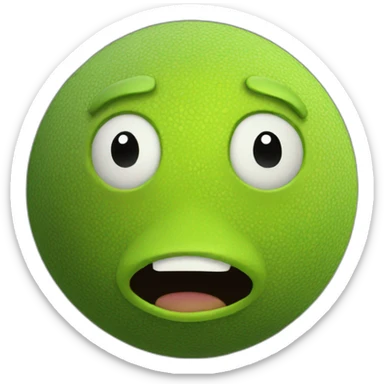 3d sphere with a cartoon Shreck skin texture sticker