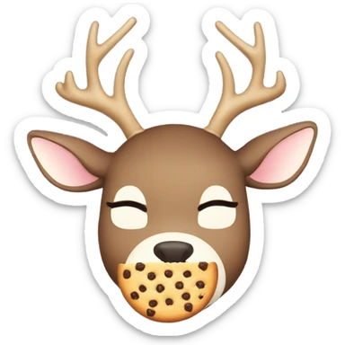 Deer from Japan eating cookie sticker