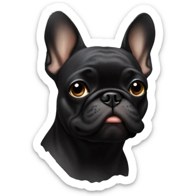 Black frenchie with dirty face sticker