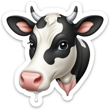 milking cow animated emoji for discord sticker