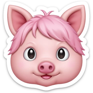Cute piggy with cat ears sticker