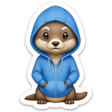Otter wearing a hoodie sticker