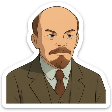 ghibli style portrait of Lenin sticker