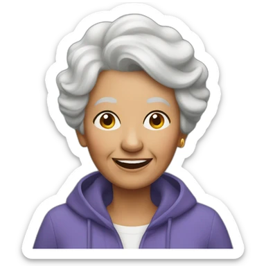 grandmother who is on a tramoling sticker