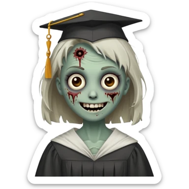 graduating zombie sticker