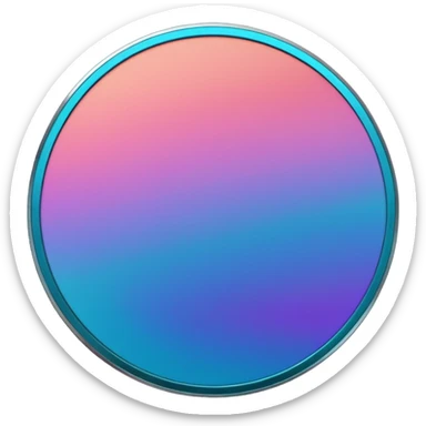 
coin color in in gradient of turquoise, blue, pink, purple, and coral metal texture
Rotate coin 125 degree   sticker