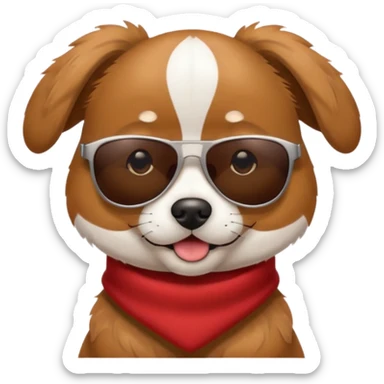 Dog wearing sunglasses sticker