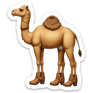 Camel Head Refrigerator Body Camel Legs Wear And Brown Boots sticker