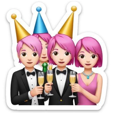 pink haired drink holders sticker