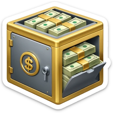 open filled cash money wifi vault sticker