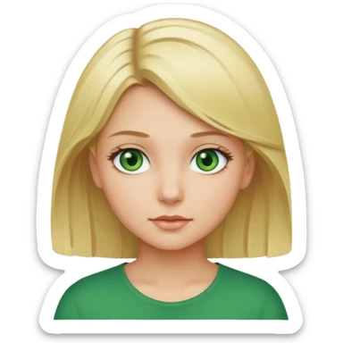 Girl blonde Green eyes sticker