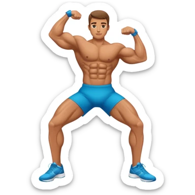 bodybuilder obliques exercise sticker