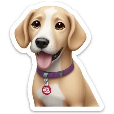 Dog wearing lululemon sticker