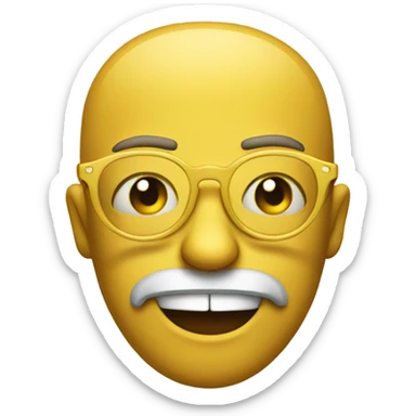 a yellow emoji with big glasses the emoji very negative  sticker