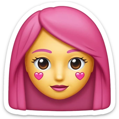 Coração emoji de coração metade rosa escuro e metade branco coração  sticker