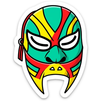 luchador ski mask, colorful mexican wrestling mask sticker