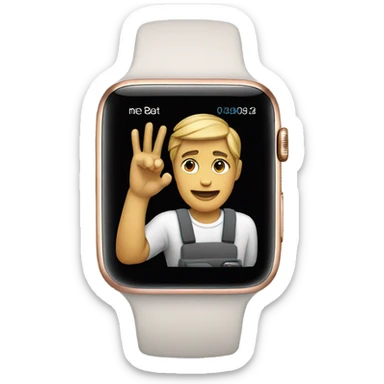 apple watch on the hand sticker