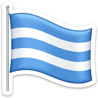Flag with 3 horizontal lines: white, blue, white sticker